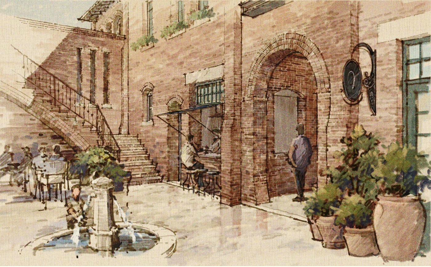 The courtyard at Apollo, Townsend